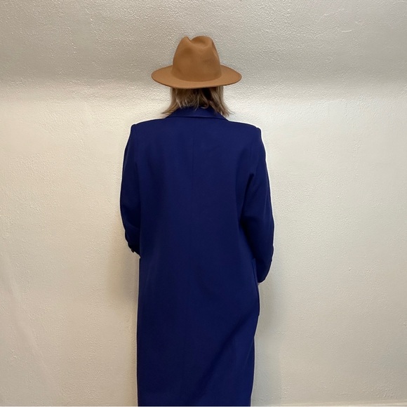 Vintage Fleurette wool coat periwinkle blue purple longline button overcoat - Picture 10 of 16